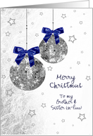 Christmas - Brother + Sister in-law - Mirror look Holiday Ornaments card