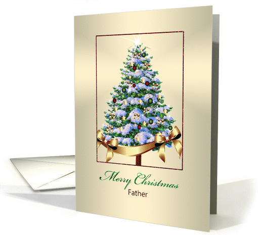Christmas, Father, Festive Ornaments on Christmas Tree card (882107)