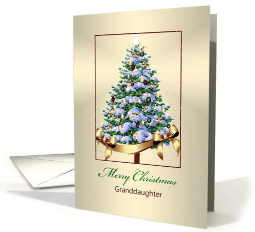 Christmas, Granddaughter, Festive Ornaments on Christmas Tree card