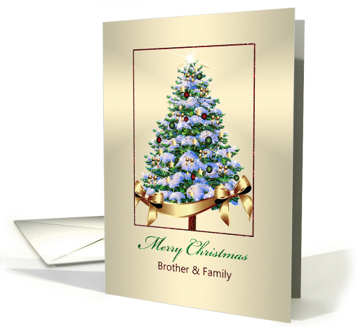 Christmas, Brother & Family, Festive Ornaments on Christmas Tree card