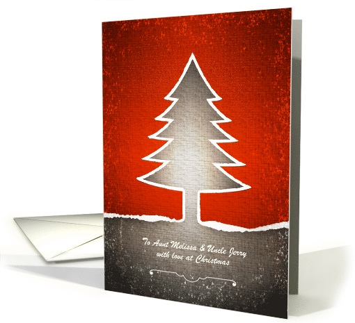 Christmas - Aunt & Uncle - Modern Tree - Orange card (882136)