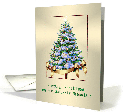Merry Christmas + Happy New Year - Dutch - Festive Ornament tree card