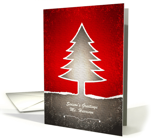 Christmas - Boss - Employer - Modern Tree - Red + Gold card (882404)