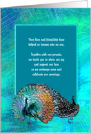 Blue Green Peacock Wedding Guest Invitation card