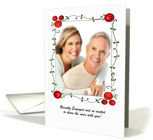 Engagement Announcement - Photo Card - Rose Frame card (912227)