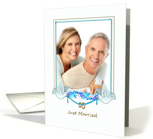 Just Married Announcement - Photo Card - Dove Frame card (912243)