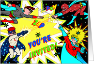 Superhero Show - Birthday Party Invitation card