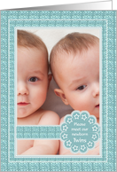 Birth Announcement - Twin Boys - Photo card