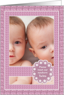 Birth Announcement - Twin Girls - Photo card