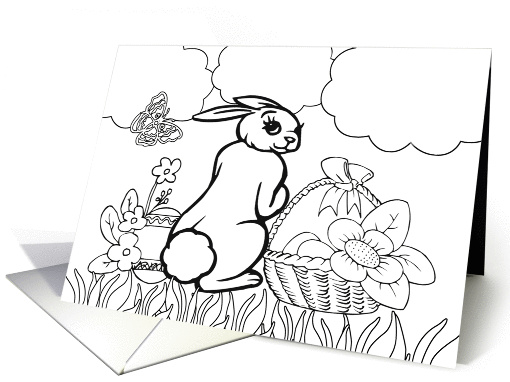 Frame-able Easter Bunny Coloring Book Page - Goddaughter card (914649)