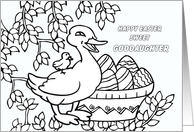 Frame-able Easter Coloring Book Page - Goddaughter card