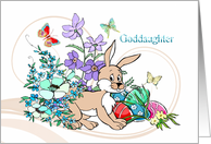 Easter - Goddaughter - Bunny Rabbit + Decorated Eggs card