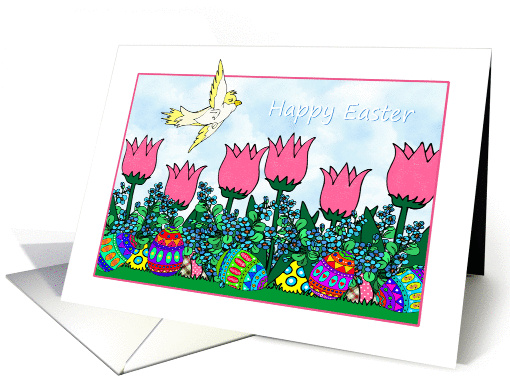 Easter to anyone - Springtime Garden Scene card (916224)