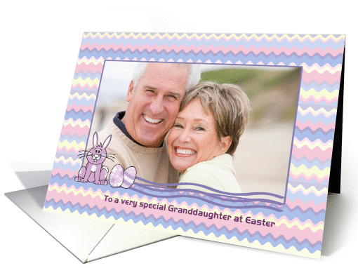 Granddaughter - Easter Bunny + Zig Zag Pattern Photo card (916242)