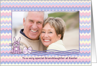 Granddaughter - Easter Bunny + Zig Zag Pattern Photo Card