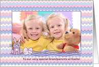 Grandparents - Easter Bunny + Zig Zag Pattern Photo Card