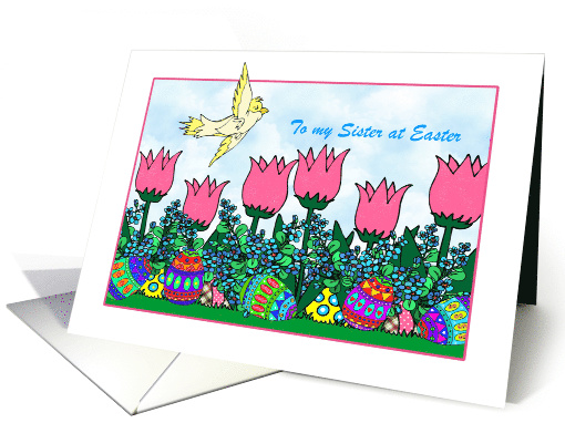 Sister - Easter - Springtime Garden Scene card (916427)