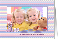Aunt - Easter - Bunny + Eggs - Chevron pattern - Photo card