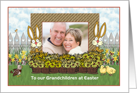 Grandchildren - Easter Bunny Scene - Photo card