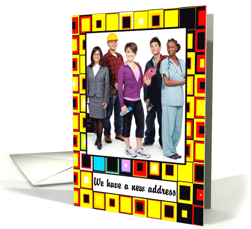 New Address - Moved - Geometric Pattern Photo card (921317)