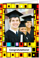 Congratulations Graduate - Geometric Pattern Photo Card