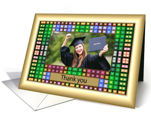 Thank You - Colorful Squares Pattern Photo card (921443)
