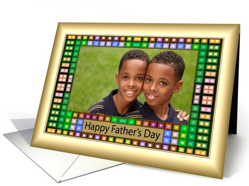 Father's Day - Colorful Squares Photo card (921532)