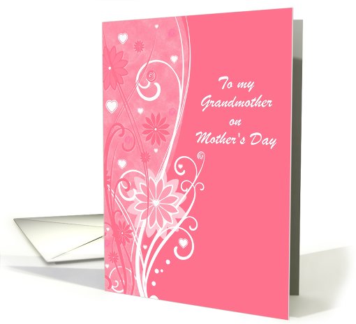 Mother's Day - Grandmother - Flowers + Hearts in Swirls... (923833)