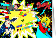 Superheroes - 7th Birthday card