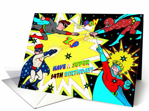 Superheroes - 14th Birthday card (936720)