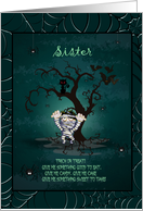 Halloween - Sister - Haunting Child Mummy card