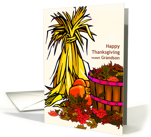 Thanksgiving - Grandson - Autumn Theme card (964927)