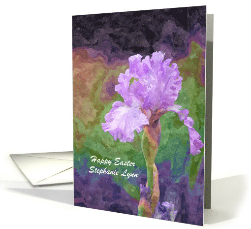 Easter - Goddaughter - Bearded Iris - Oil Painting card (965025)