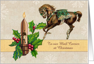 Christmas - Mail Carrier - Vintage style Circus Theme card