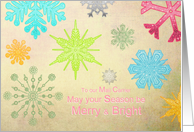 Merry & Bright - Mail Carrier - Colorful Snowflakes card