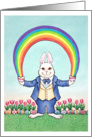 Rainbow Bunny Easter card