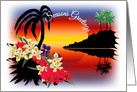 A Sunset Tropical Christmas card