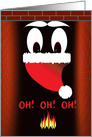 Santa Down the Chimney In A Hot Spot card