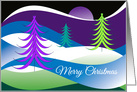 Rolling Hills And Rivers Under A Purple Winter Moon card