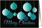 Gradient Turquiose Blue Christmas Ornaments In Suspension card