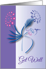 A Hummingbird Graces Whimsical Flowers In A Get Well Greeting card