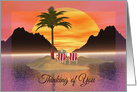 Tropical Sunset Beaches And Thoughts Of You card