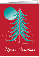 As The Turquoise Moon Shines over The Christmas Tree card