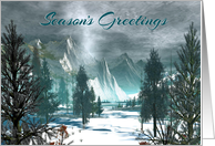 Majestic Snow Laced Mountains Season’s Greetings card