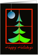 Blue Moon Ornament Over The Holiday Tree card