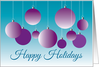 Purple Gradient Ornaments In A Happy Holiday Suspension card