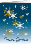 Snowflakes Falling From A Deep Blue Sky card
