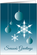 Gradient Turquoise Ornaments In A Twilight Suspension card