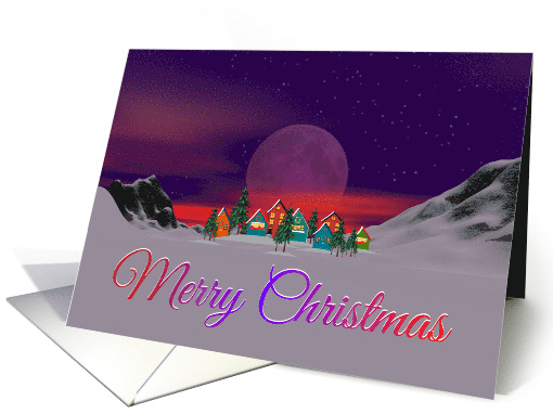 A Christmas Village Under The Purple Moon card (1472020)