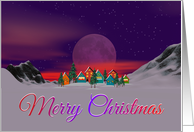 A Christmas Village Under The Purple Moon card